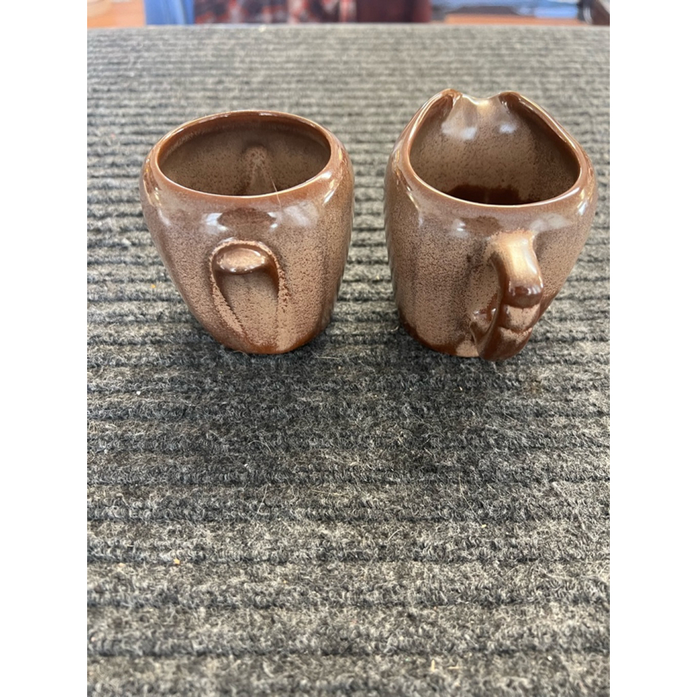 Vintage Frankoma Pottery Creamer and Sugar Set No Lid Brown Tan Ceramic EUC - Picture 4 of 11